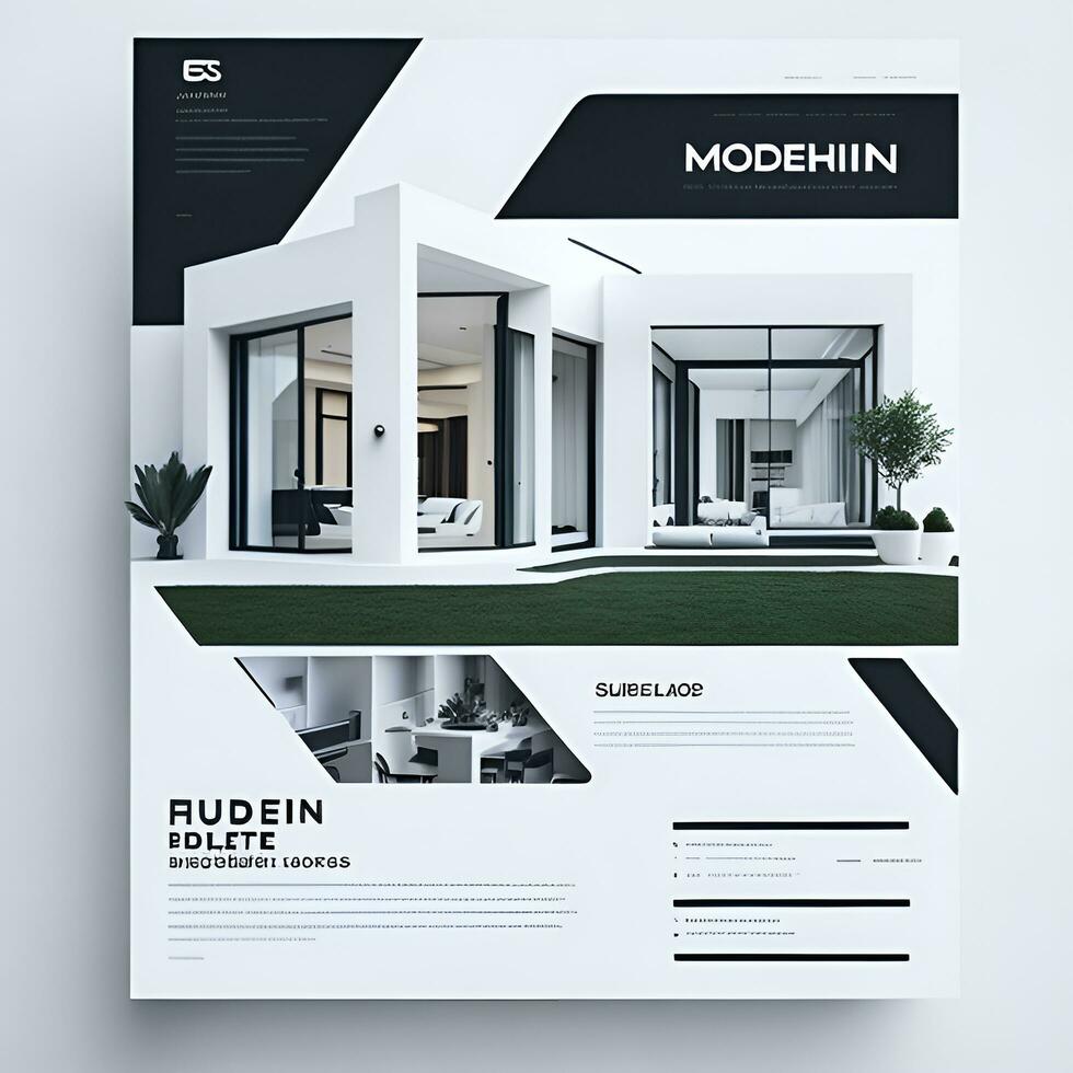 Digital modern house color full business flyer design generated AI photo