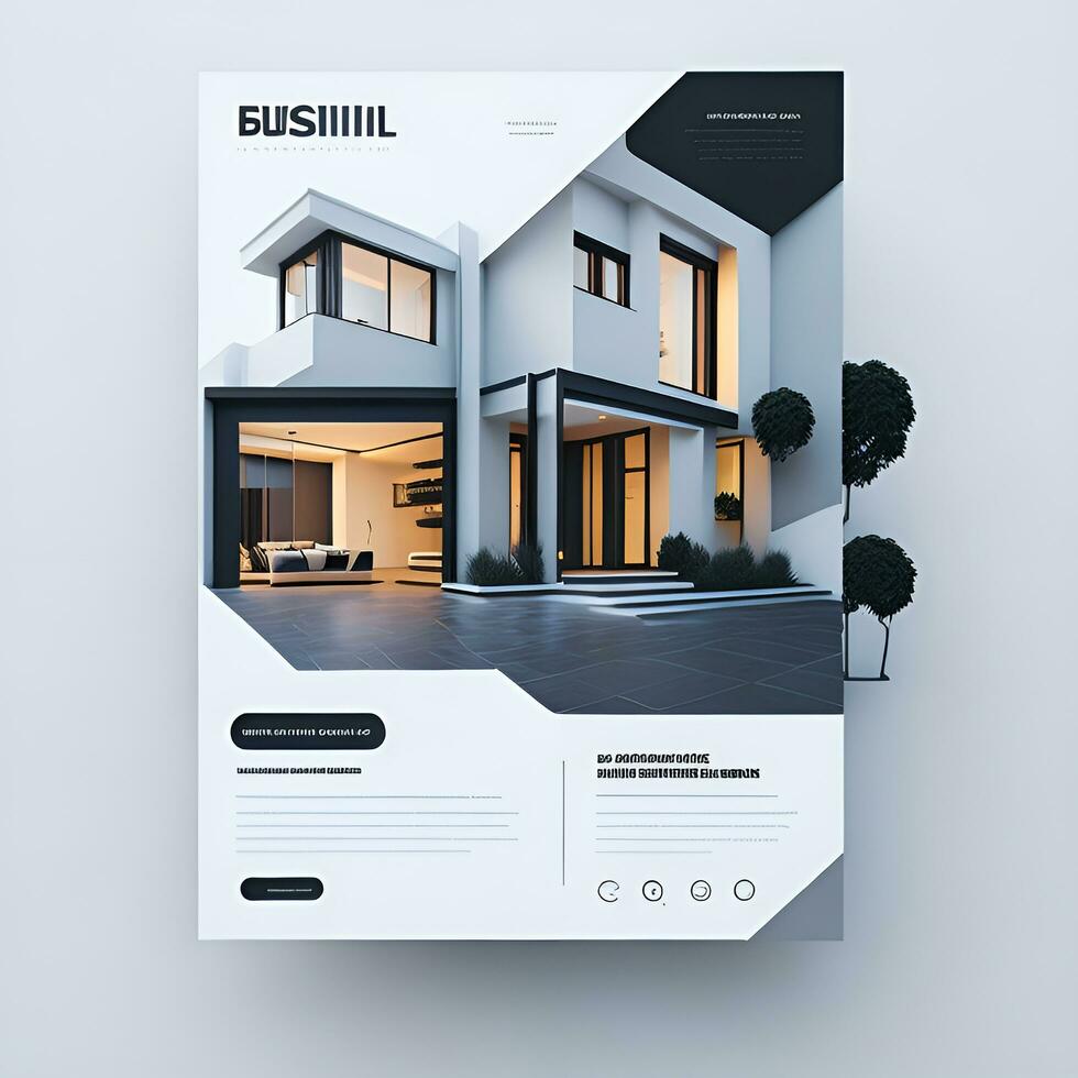 Digital modern house color full business flyer design generated AI photo