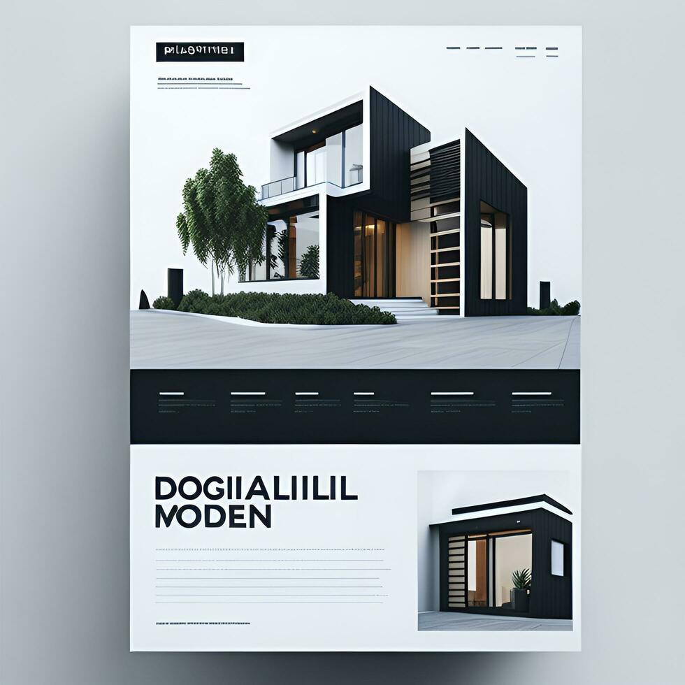 Digital modern house color full business flyer design generated AI photo