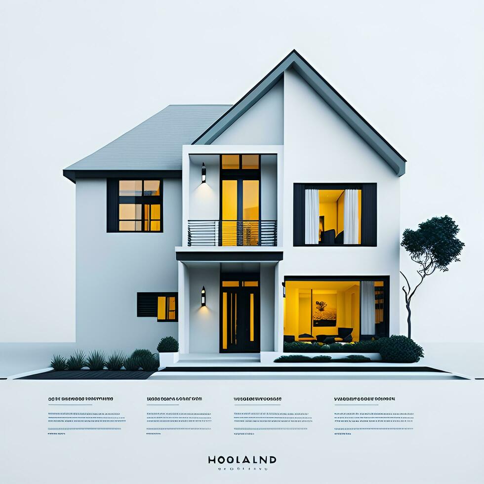 Digital modern house color full business flyer design generated AI photo