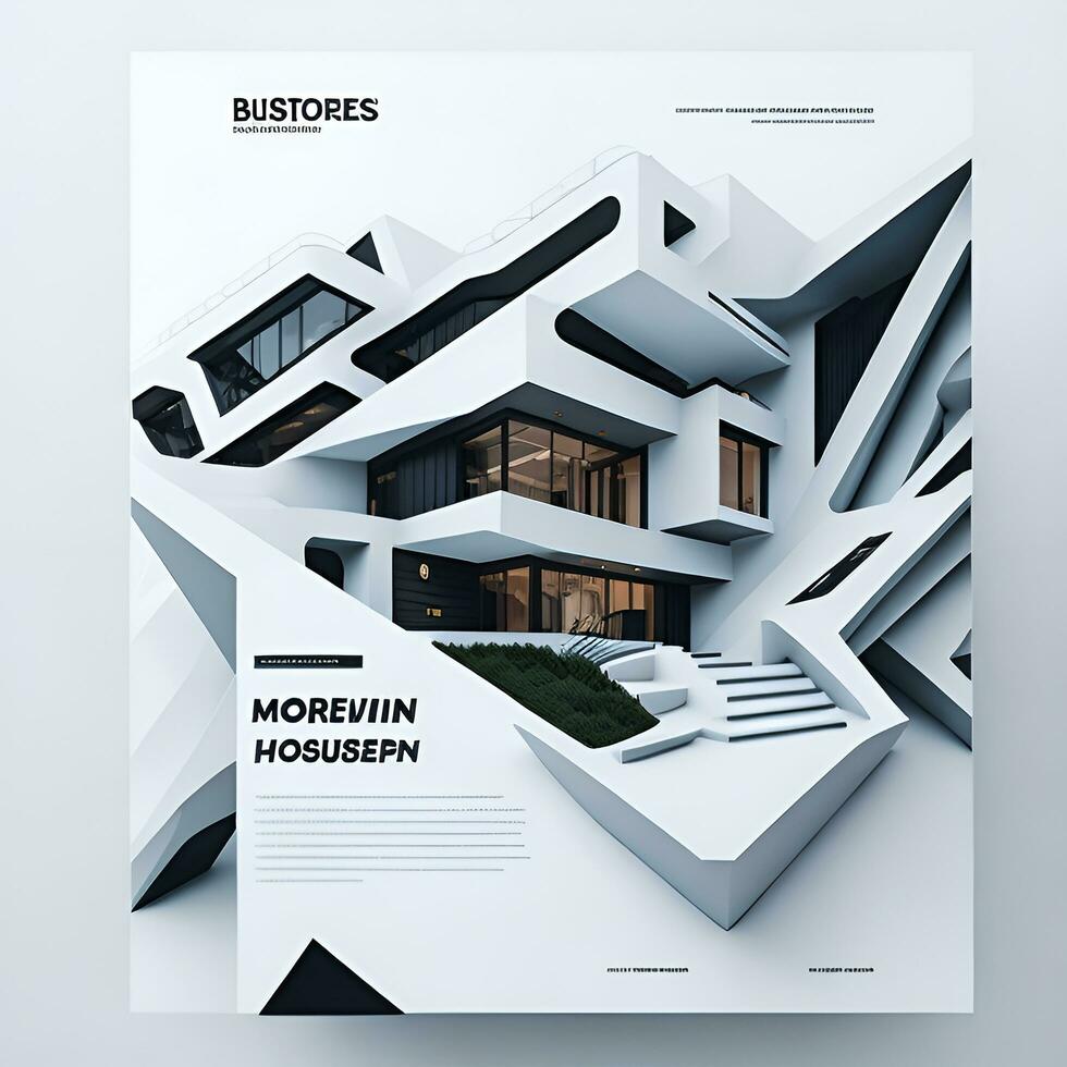 Digital modern house color full business flyer design generated AI photo