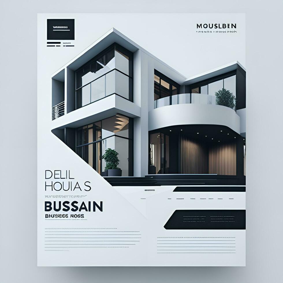 Digital modern house color full business flyer design generated AI photo