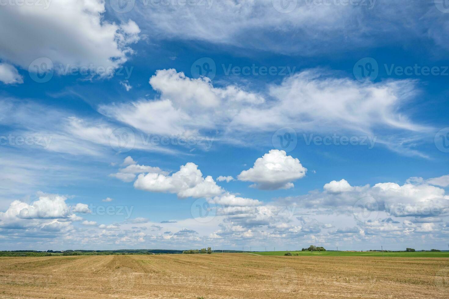 blue sky background with white striped clouds in heaven and infinity may use for sky replacement photo