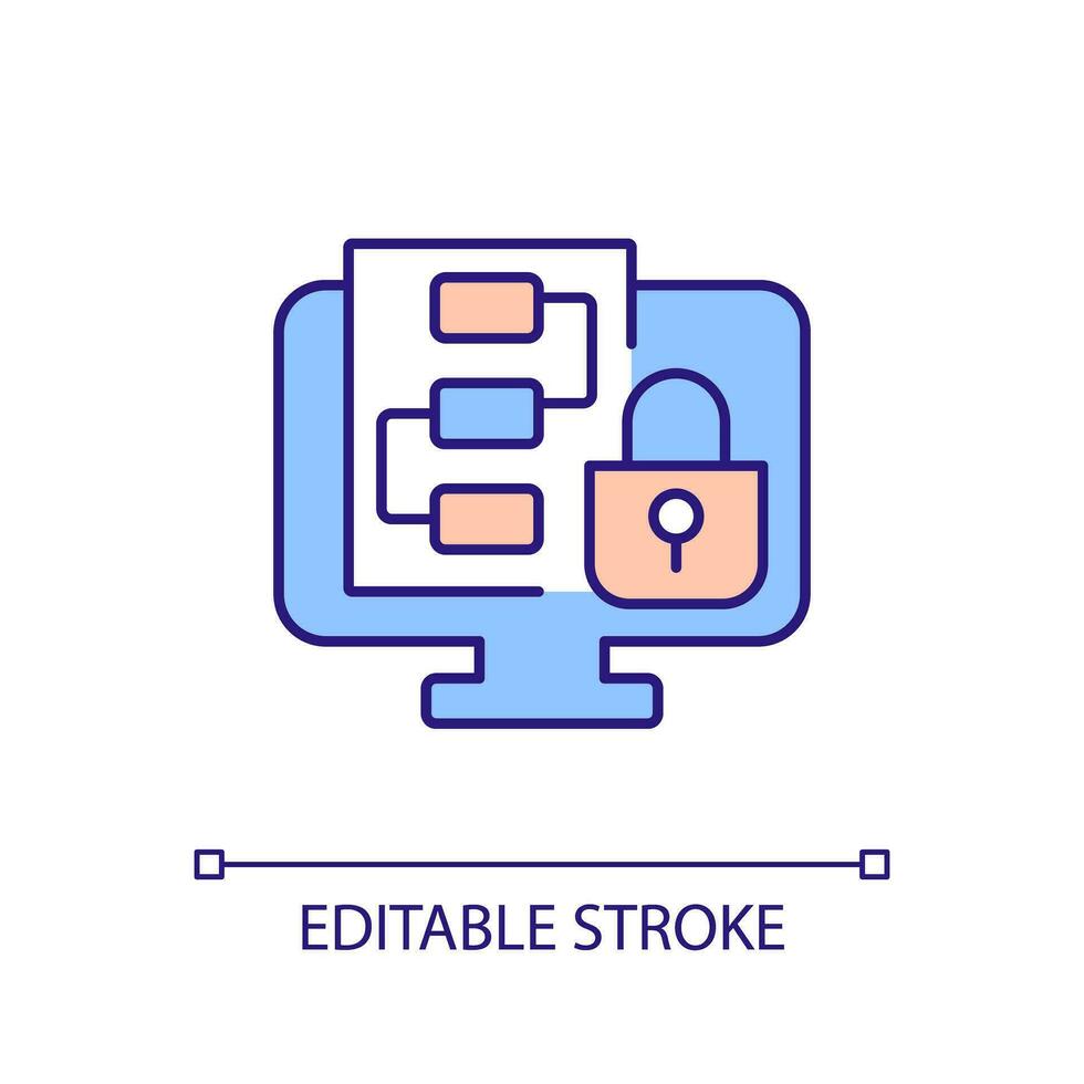 2D editable social intranet platforms thin line icon, isolated vector, multicolor illustration representing knowledge management. vector