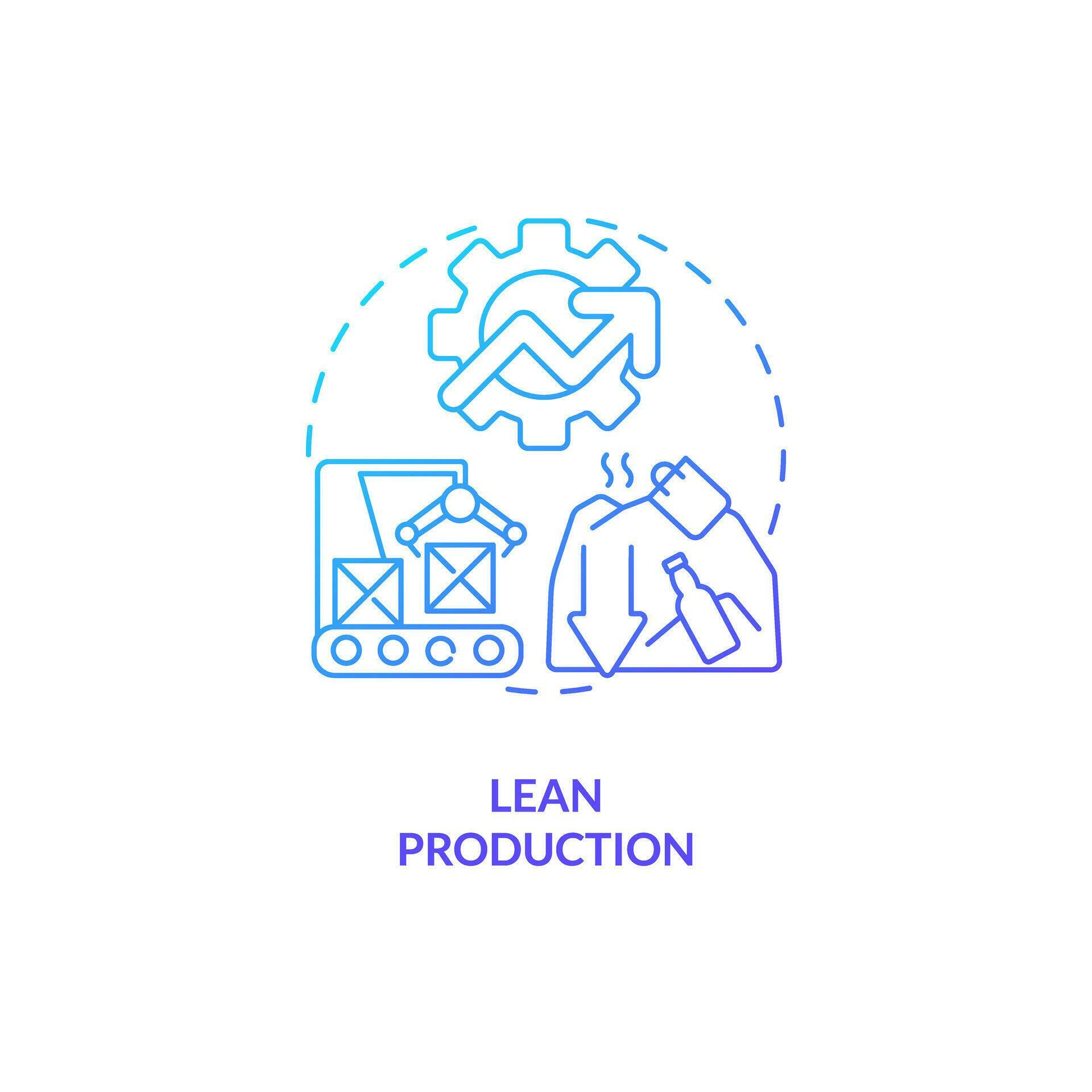 2D gradient lean production thin line icon concept, isolated vector ...