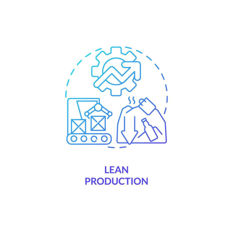 2D gradient lean production thin line icon concept, isolated vector, illustration representing overproduction. vector