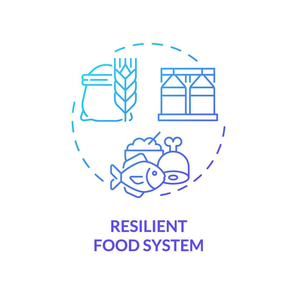 Gradient resilient food system icon representing heatflation concept, isolated vector, linear illustration of solutions to global warming. vector