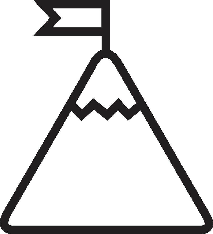 bandera en montaña icono. vector