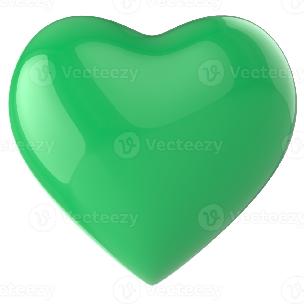 green heart on transparent background png