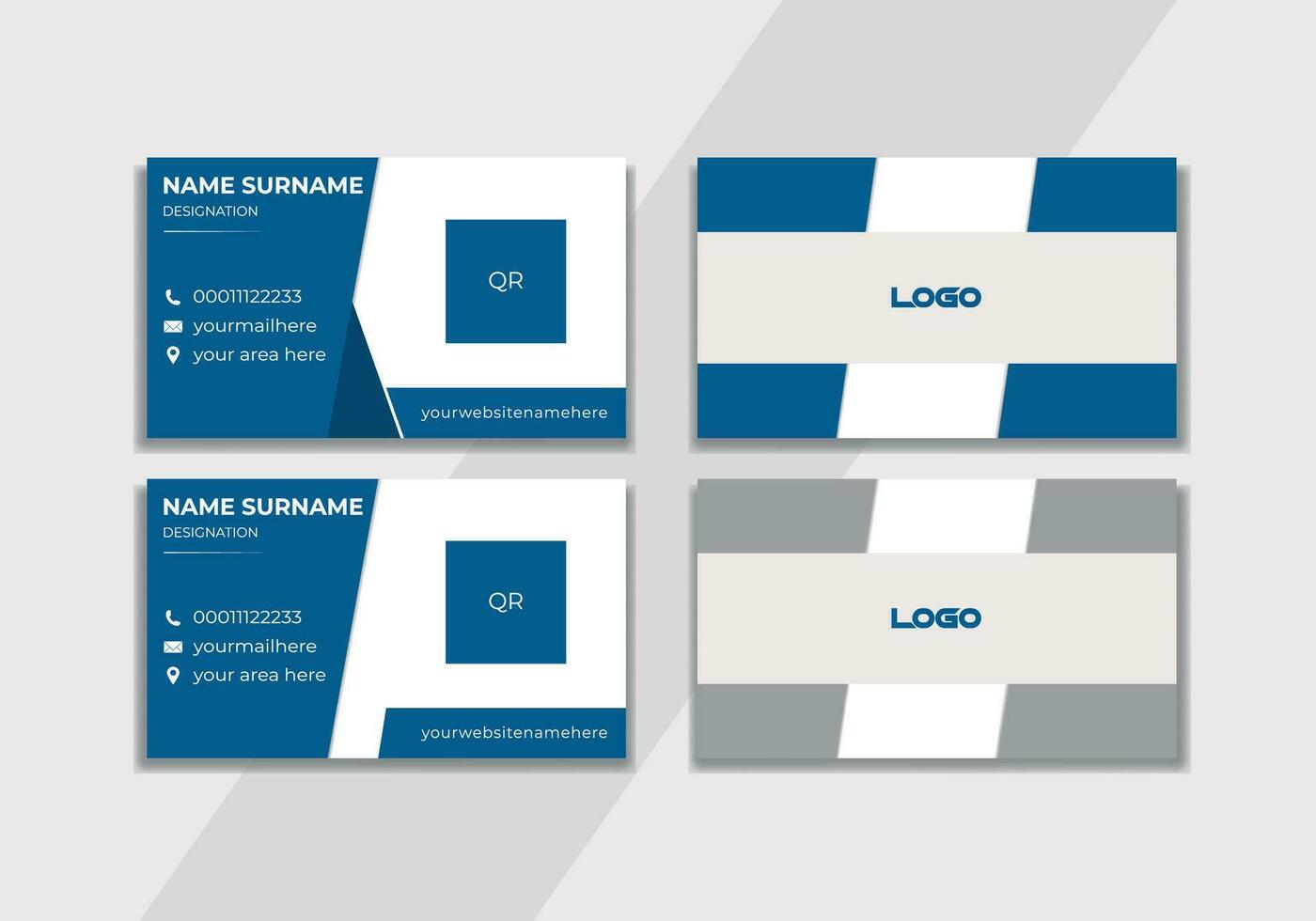 nuevo creativo negocio tarjeta modelo. doble de un lado creativo corporativo negocio tarjeta disposición. vector ilustrador sencillo y único corporativo negocio tarjeta diseño. qr código .