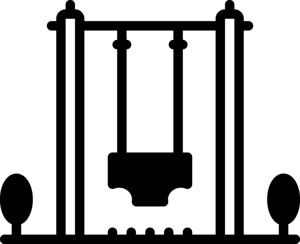 sólido icono para columpio vector