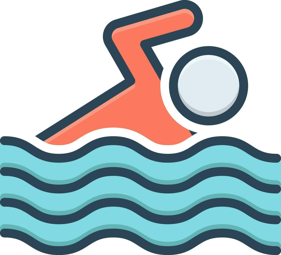 color icono para nadar vector