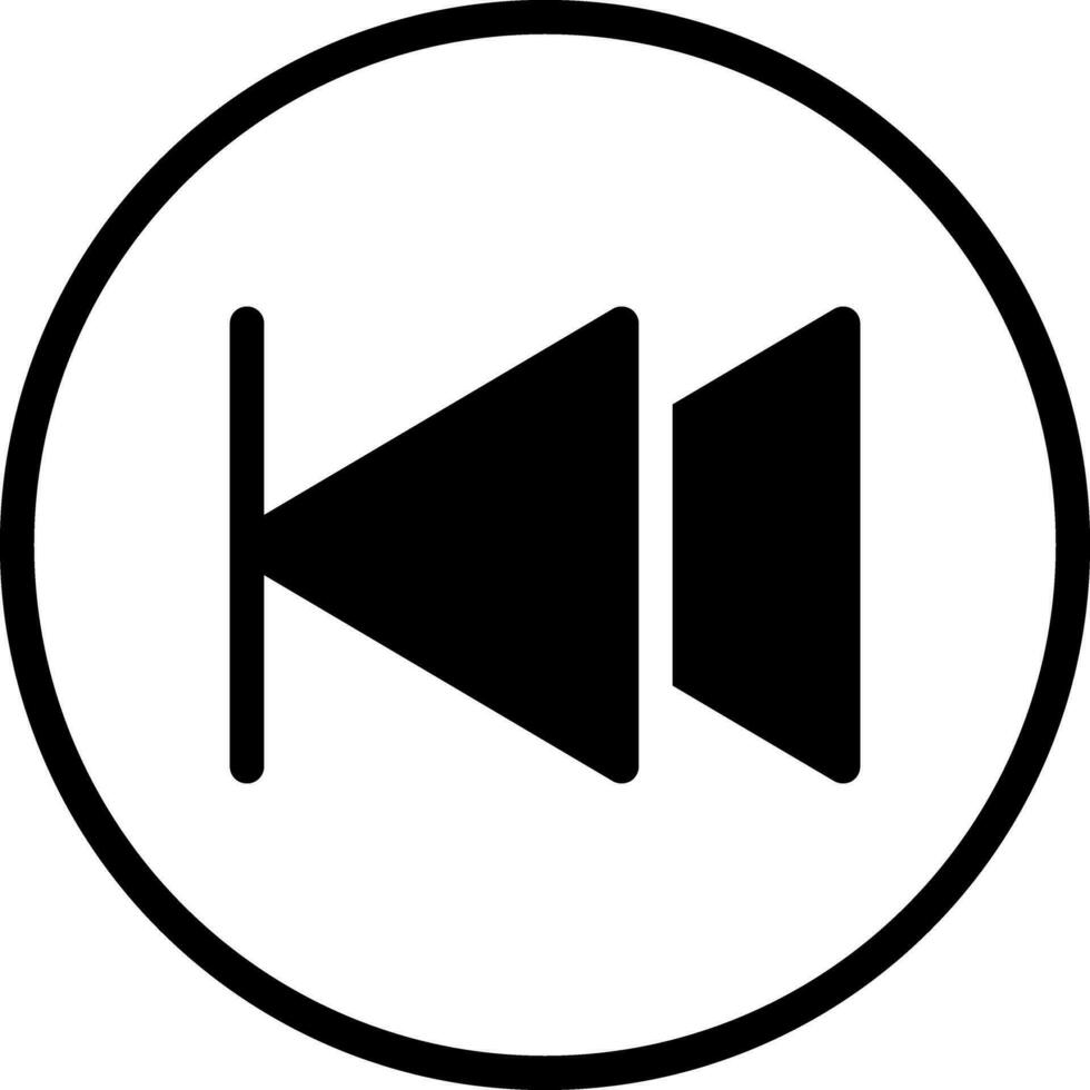 solid icon for previous vector