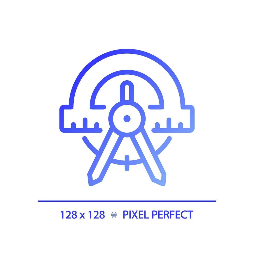 STEM in geometry pixel perfect gradient linear vector icon. Shapes studying method. School course strategy. Thin line color symbol. Modern style pictogram. Vector isolated outline drawing