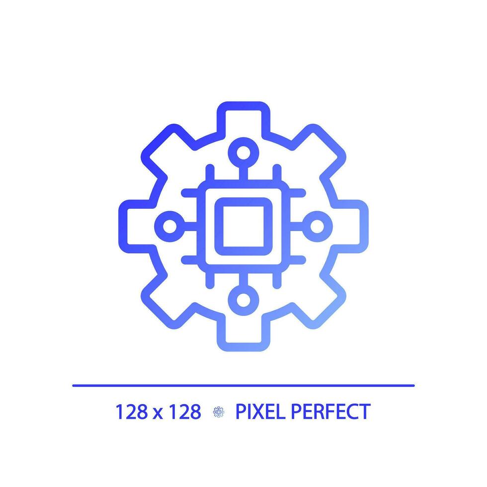 STEM in technology pixel perfect gradient linear vector icon. Computing systems development. Digitization of education. Thin line color symbol. Modern style pictogram. Vector isolated outline drawing