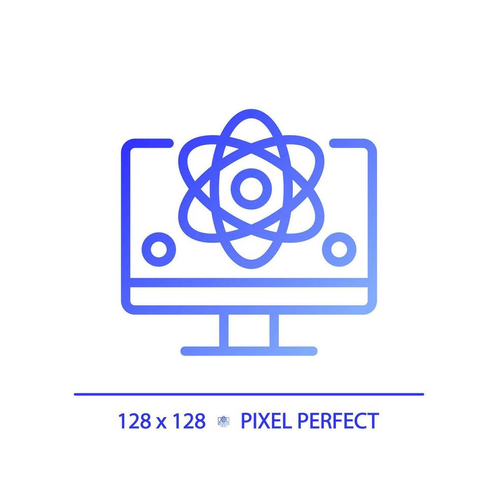 Computer science and STEM pixel perfect gradient linear vector icon. Education course for students. Technology. Thin line color symbol. Modern style pictogram. Vector isolated outline drawing