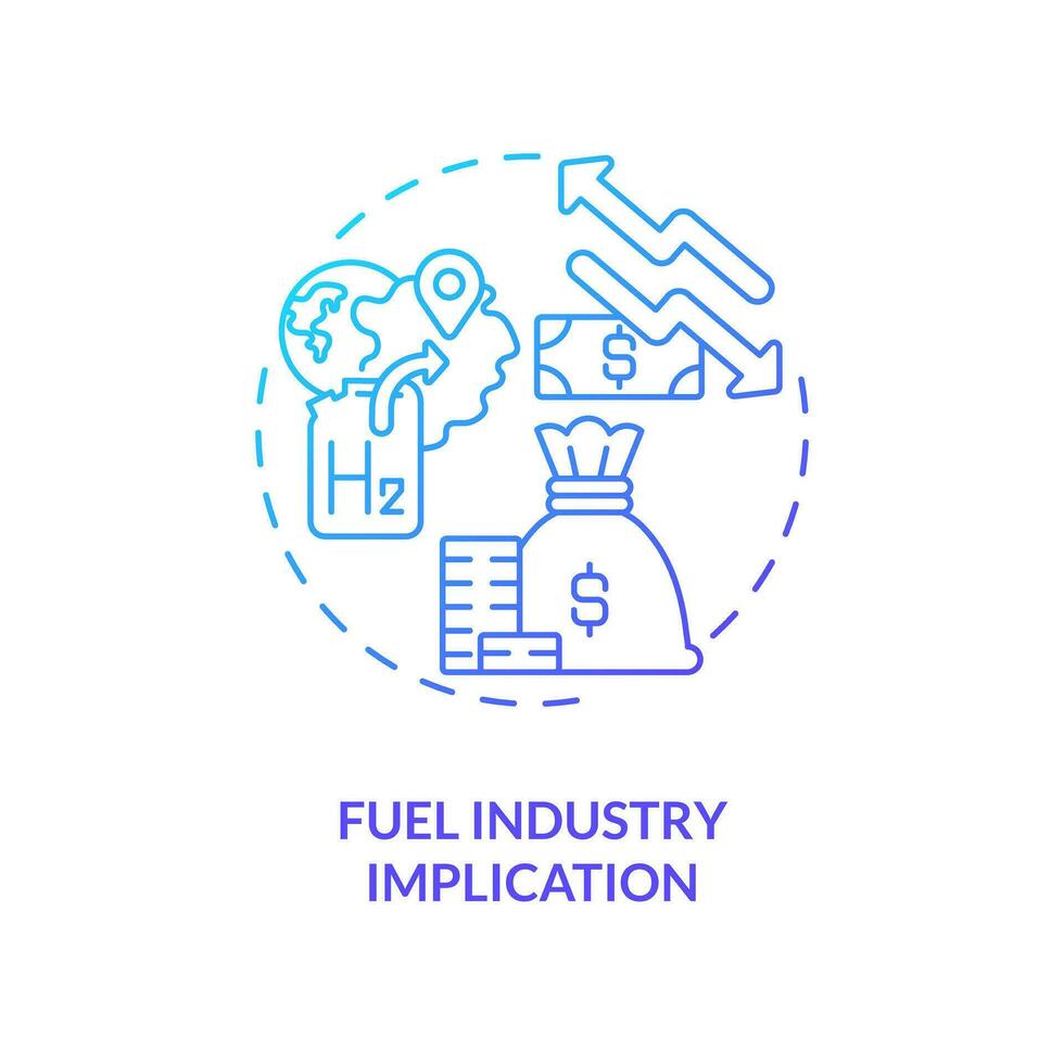 Fuel industry implication blue gradient concept icon. Costs rising. Supply chain disruption mistake abstract idea thin line illustration. Isolated outline drawing vector