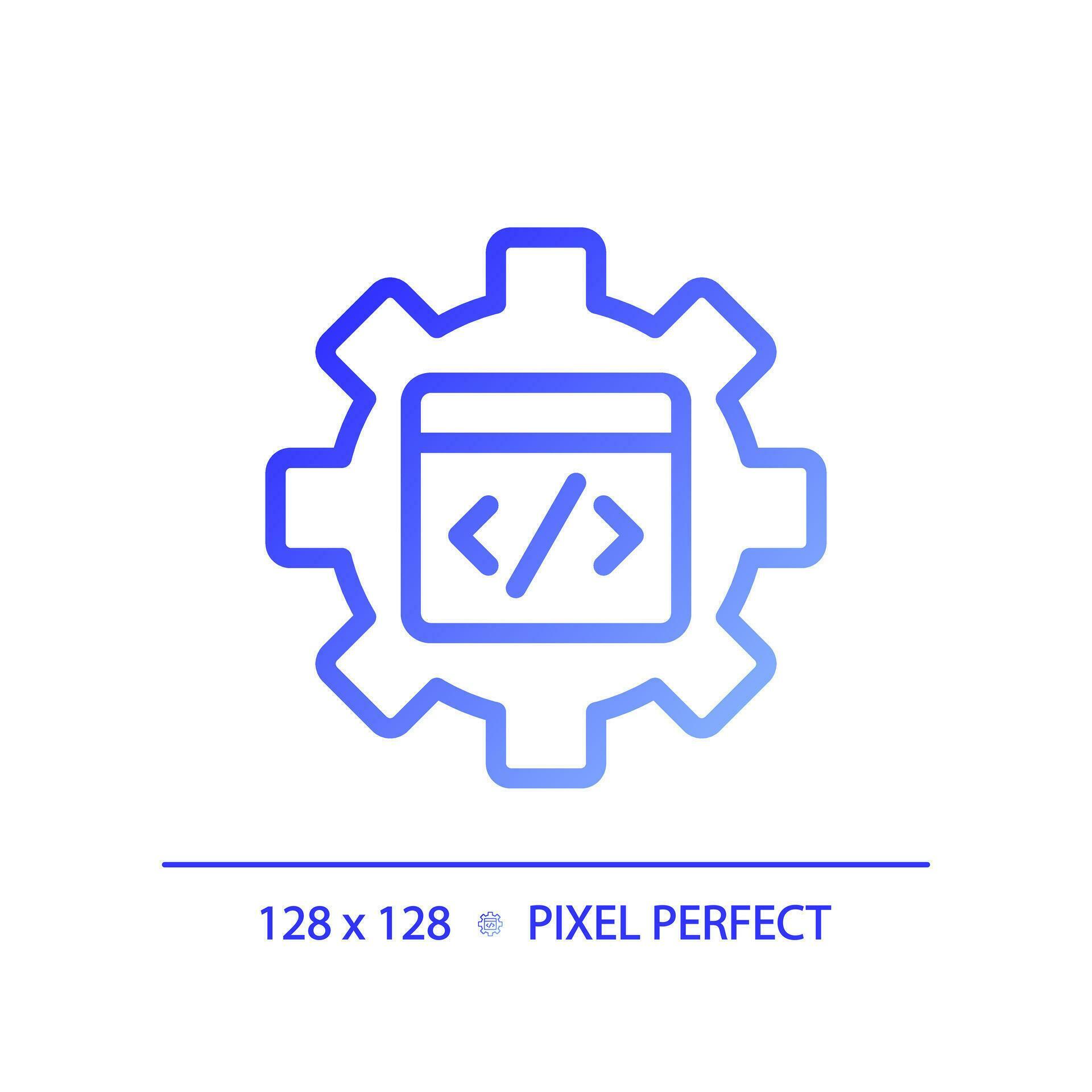 STEM in coding in pixel perfect gradient linear vector icon. App ...