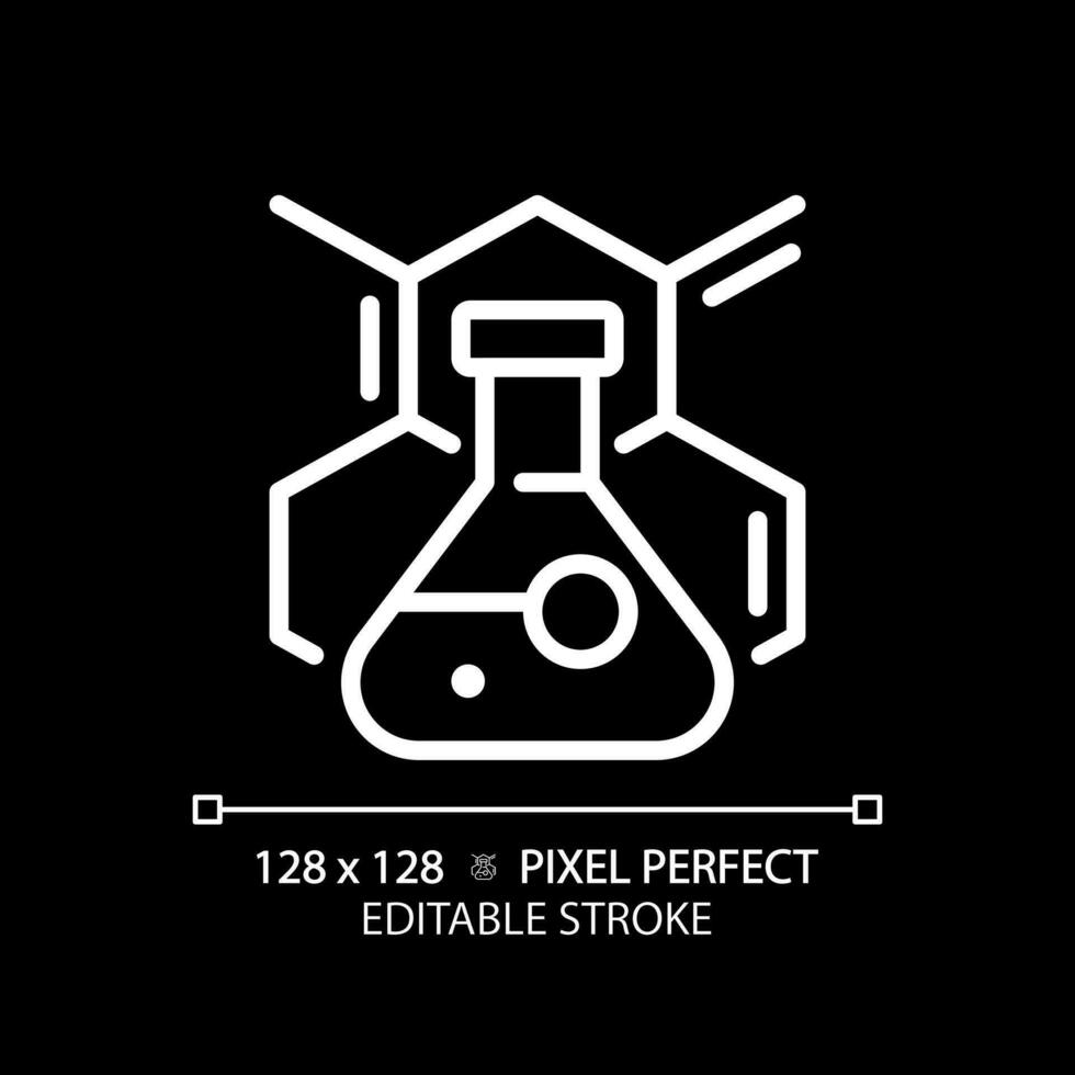 STEM activities pixel perfect white linear icon for dark theme. Interesting experiments at lessons. Motivate students. Thin line illustration. Isolated symbol for night mode. Editable stroke vector