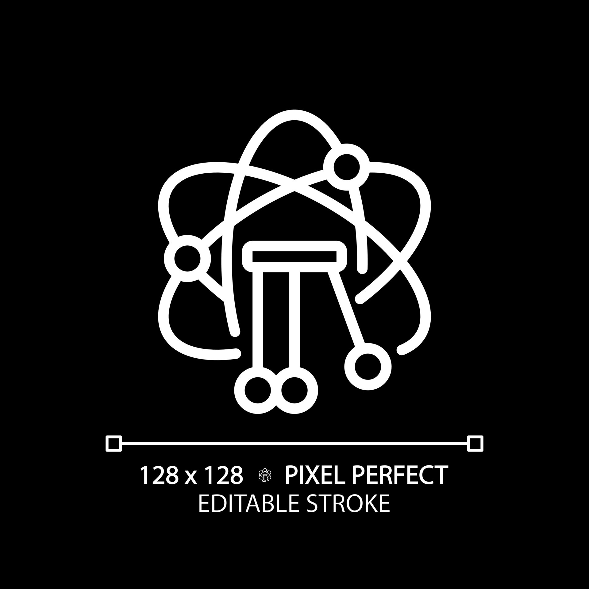 vástago en física píxel Perfecto blanco lineal icono para oscuro tema