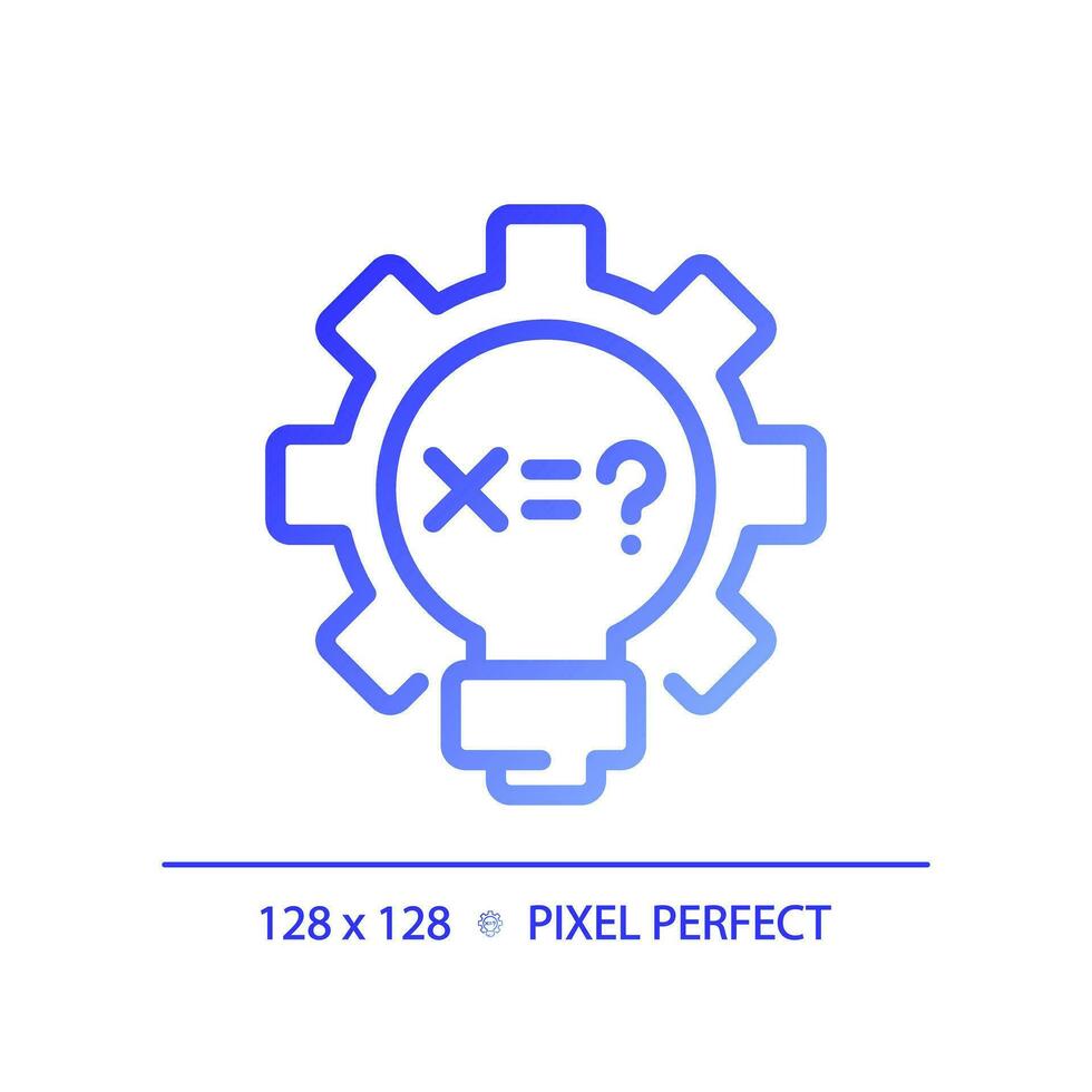 STEM in mathematics pixel perfect gradient linear vector icon. Math lessons improvement. Alternative educational. Thin line color symbol. Modern style pictogram. Vector isolated outline drawing