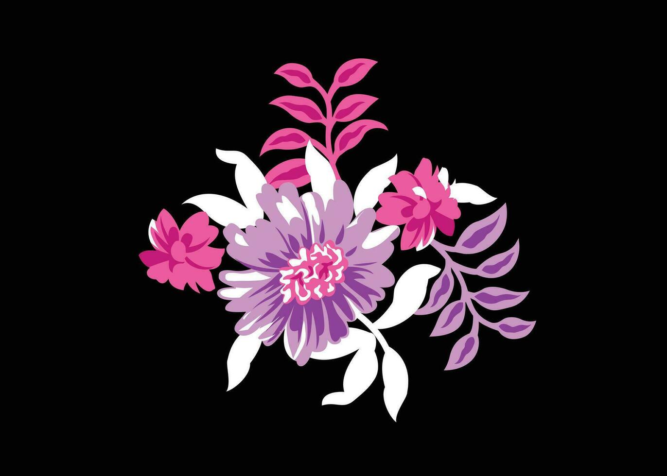 black background flower vector