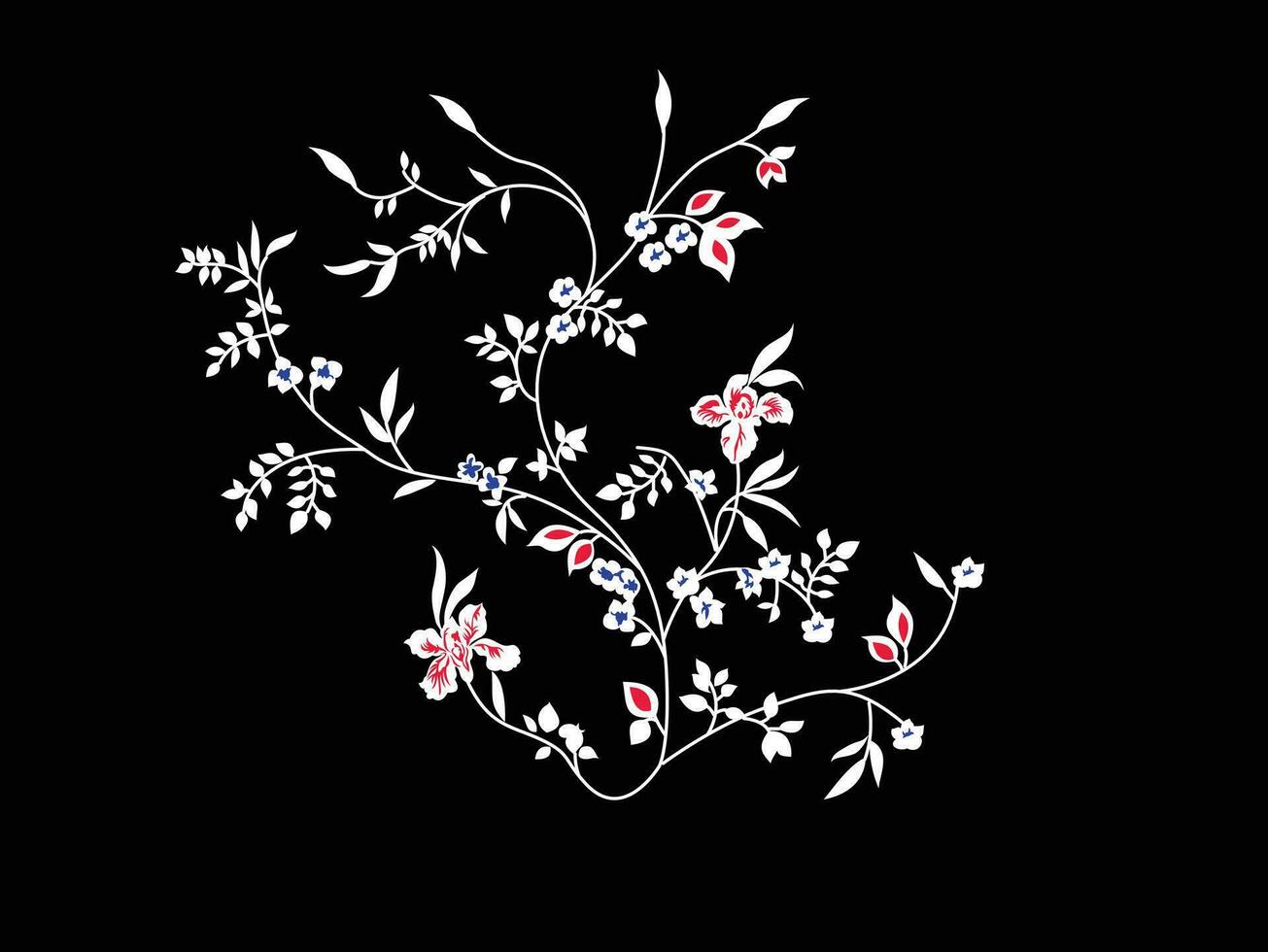 A white and pink flower design on a black background vector