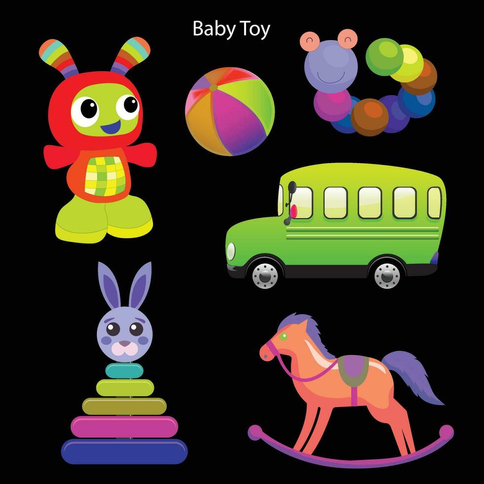 niños juguete colorido modelo diseño vector
