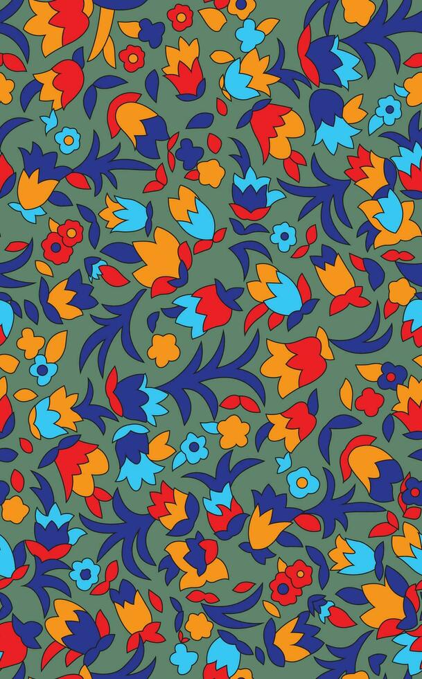 A colorful pattern of flowers vector