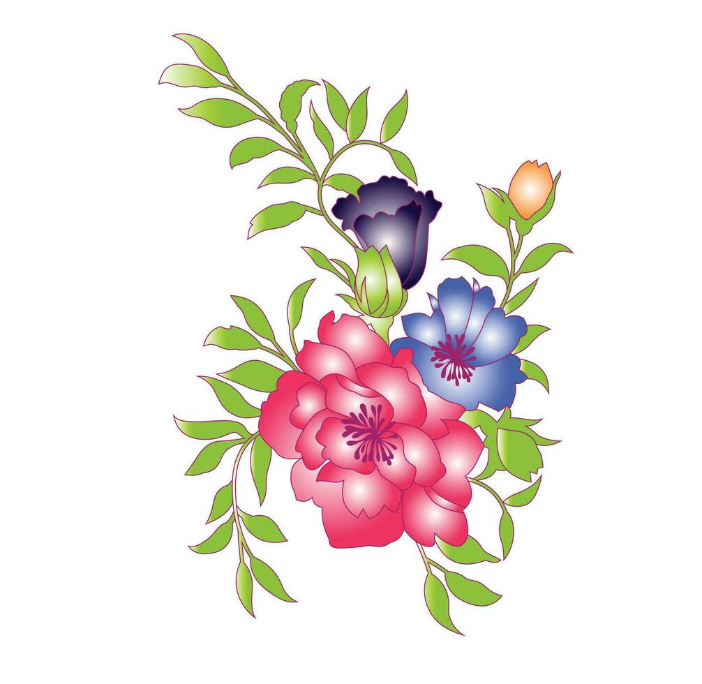 floral gráfico elemento retro impresión vector