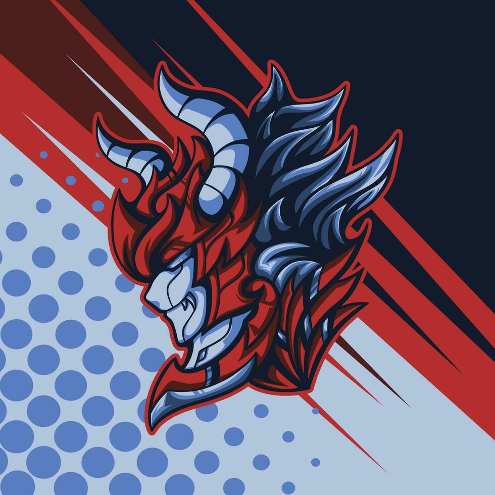 Mighty Devil Warrior Mascot vector