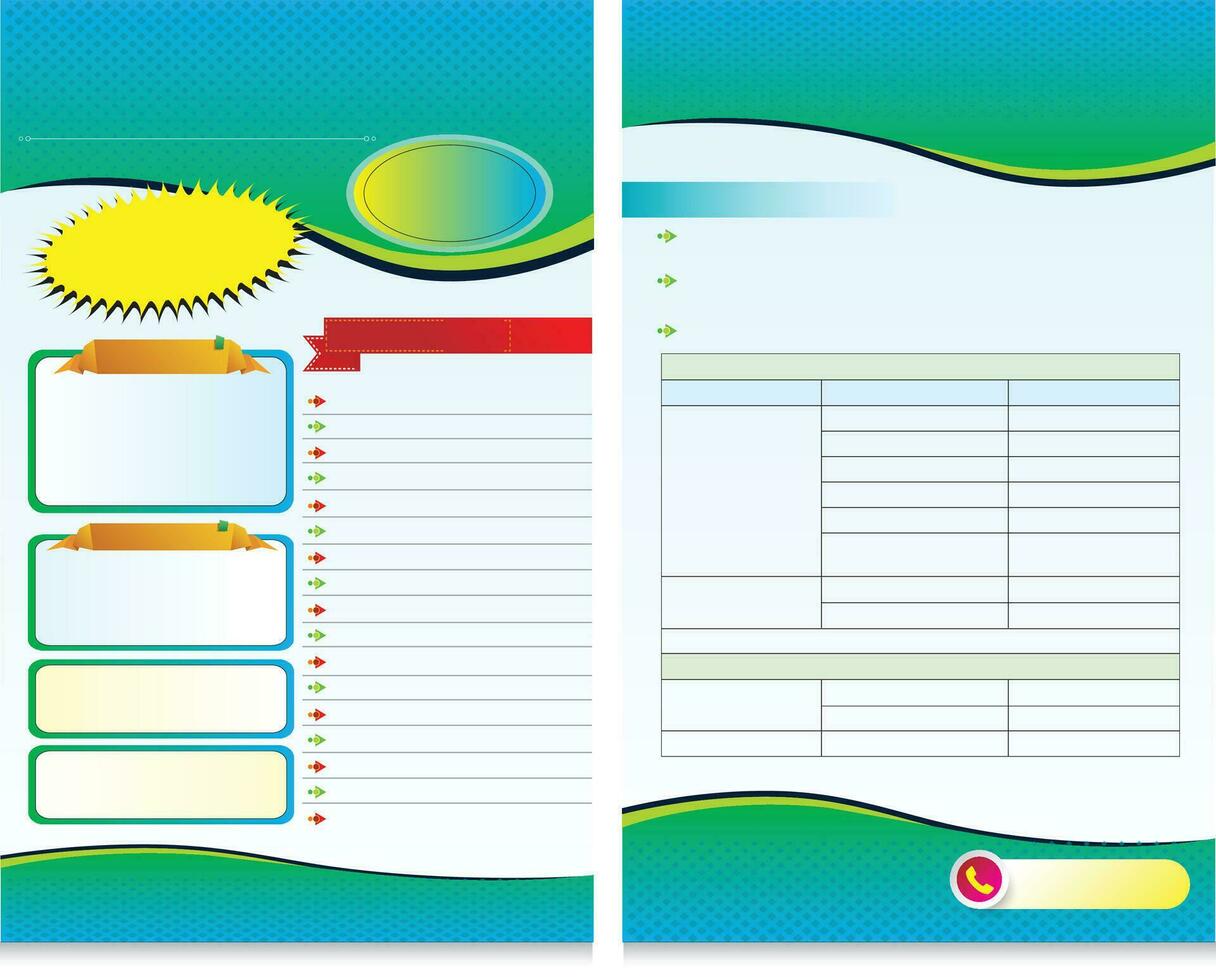 vector un espalda y frente página de un cuaderno Templete