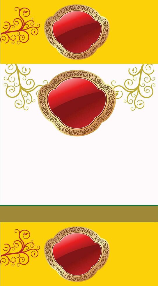 A red and gold frame with swirls vector