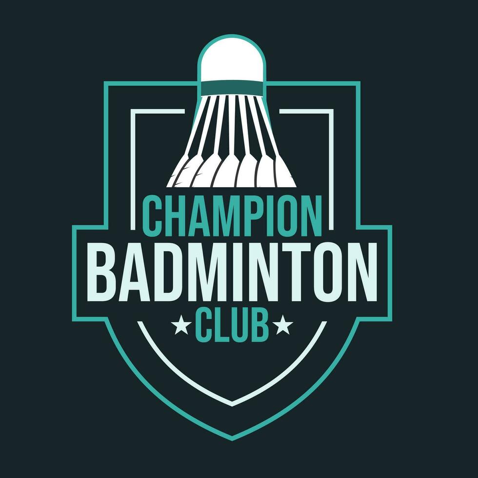 Badminton club, team or tournament logo, icon, emblem and badge vector