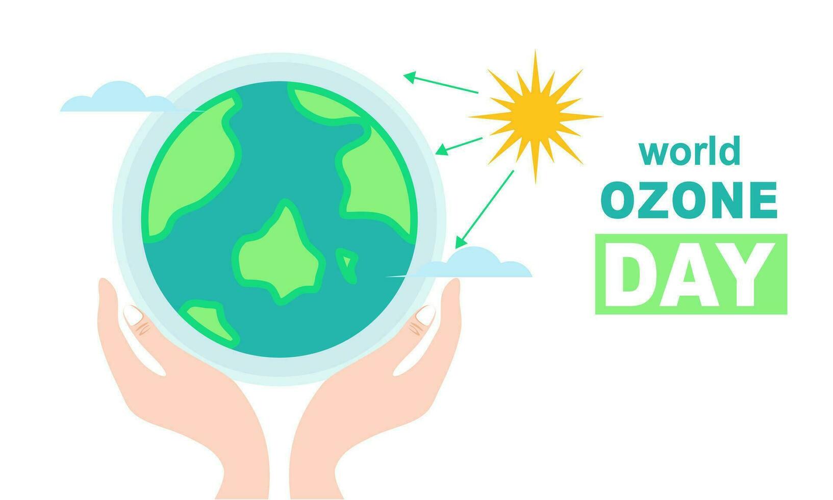 Hand drawn world ozone day background vector