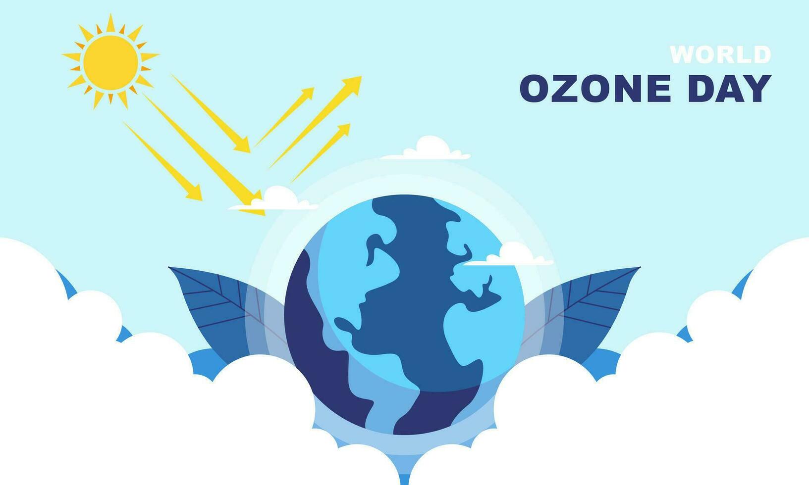 Hand drawn world ozone day background vector