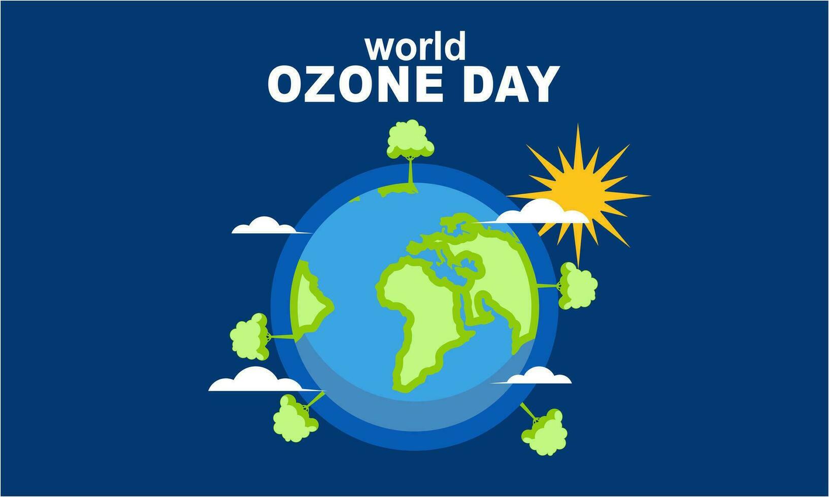 Hand drawn world ozone day background vector