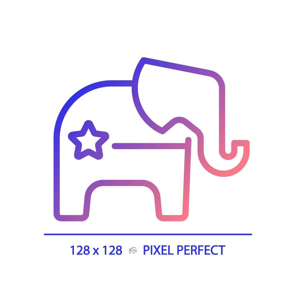 2D pixel perfect gradient Republican Party logo, isolated vector illustration of political party symbol.