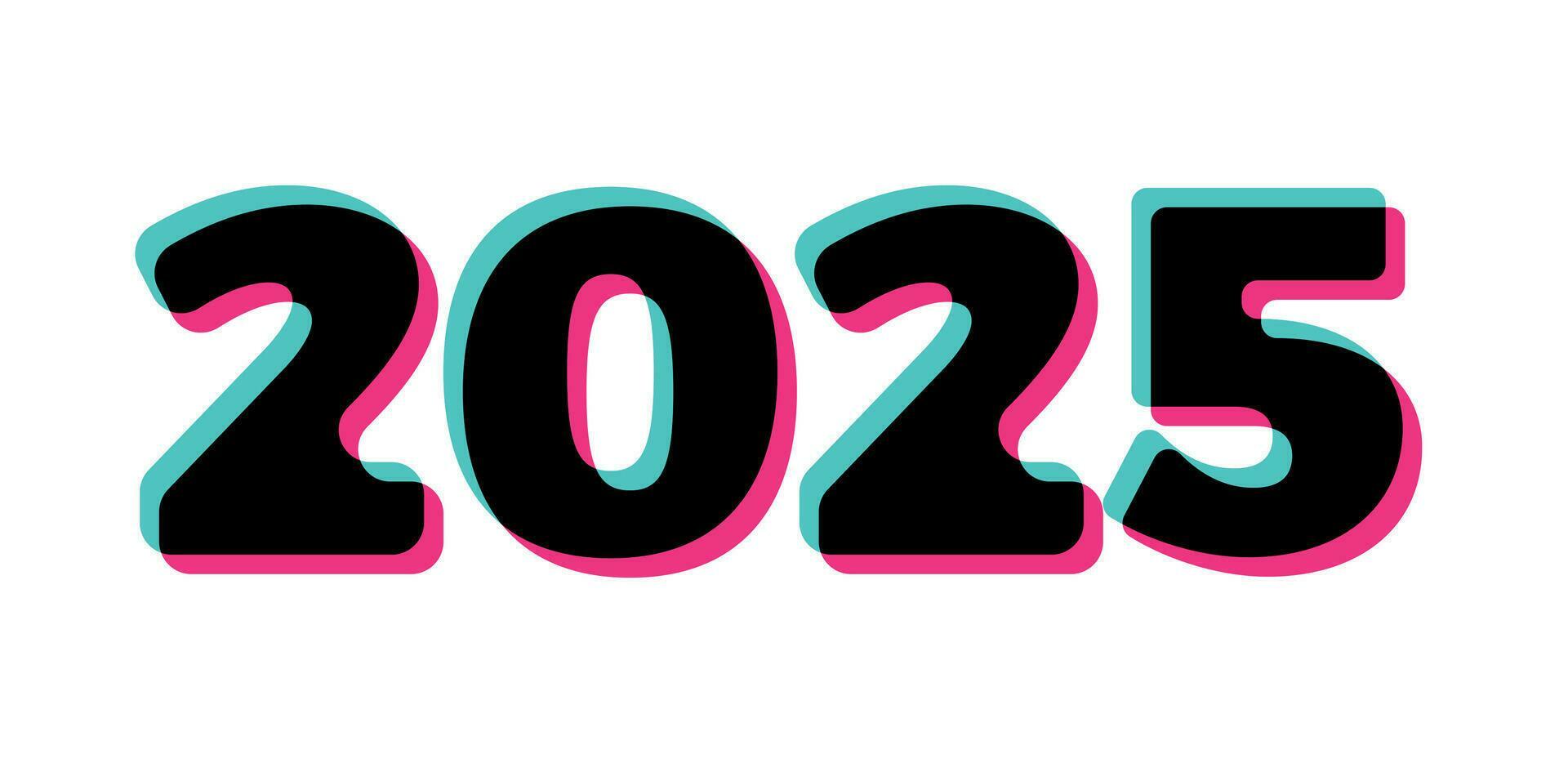 2025. contento nuevo año. sencillo deporte estilo líneas contento nuevo