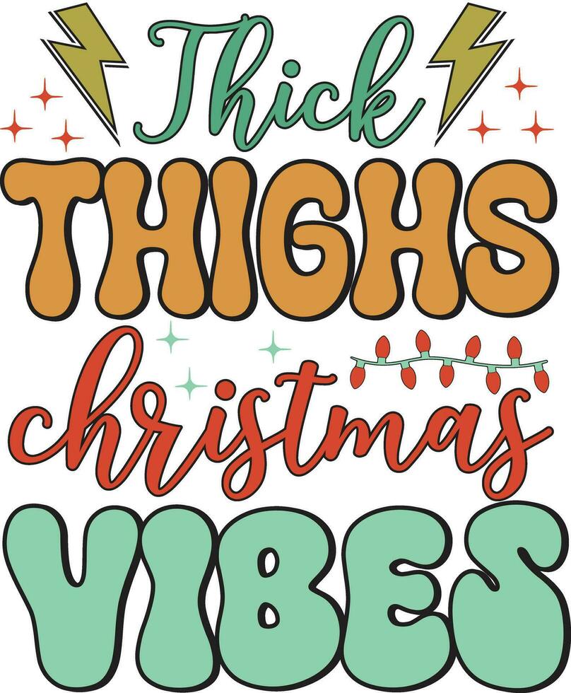 Retro Christmas Quotes Vector Design
