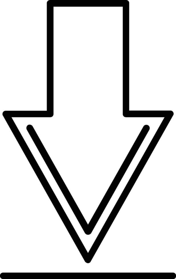 Down Arrow line icon vector