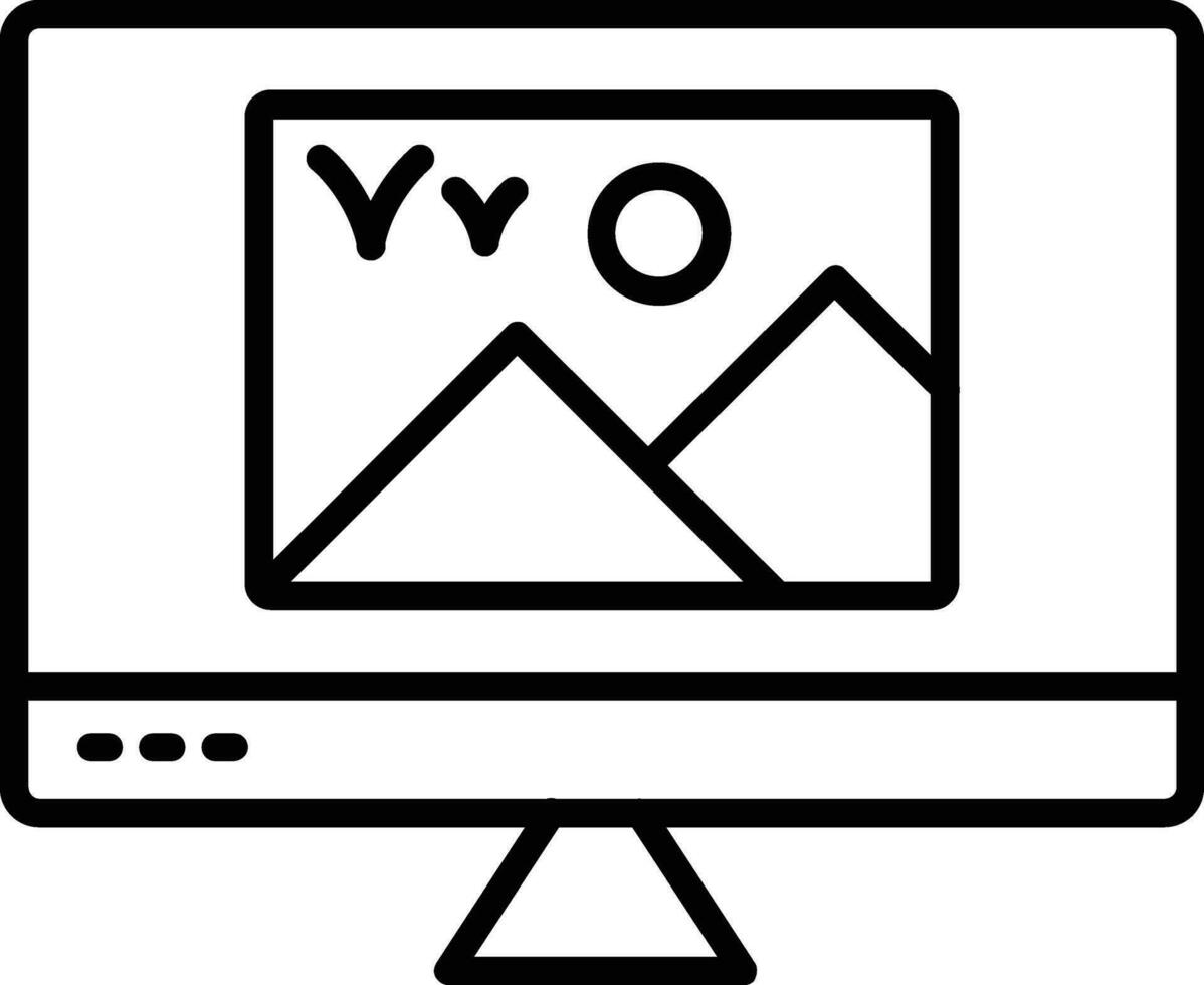 icono de línea de monitor vector