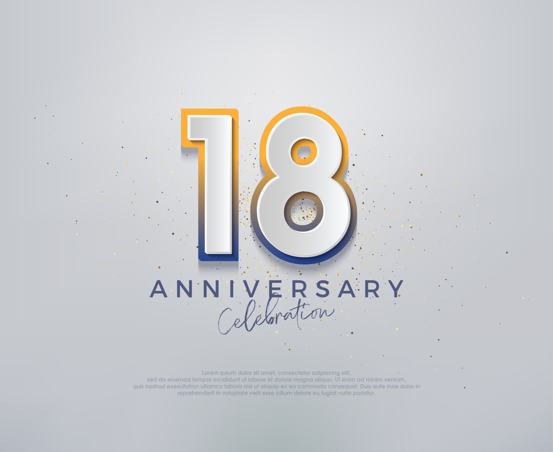 Modern and colorful, premium vector design for 18th anniversary