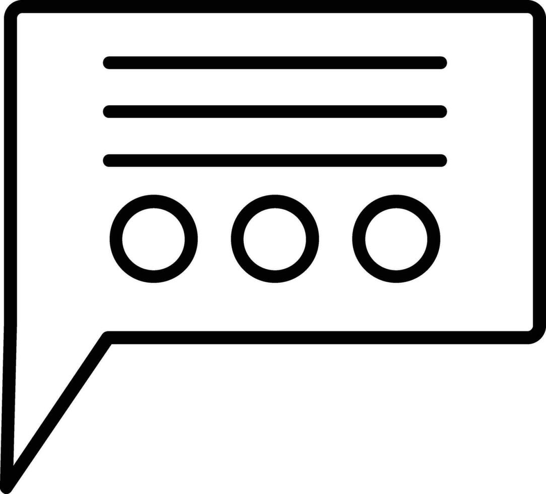 Message line icon vector