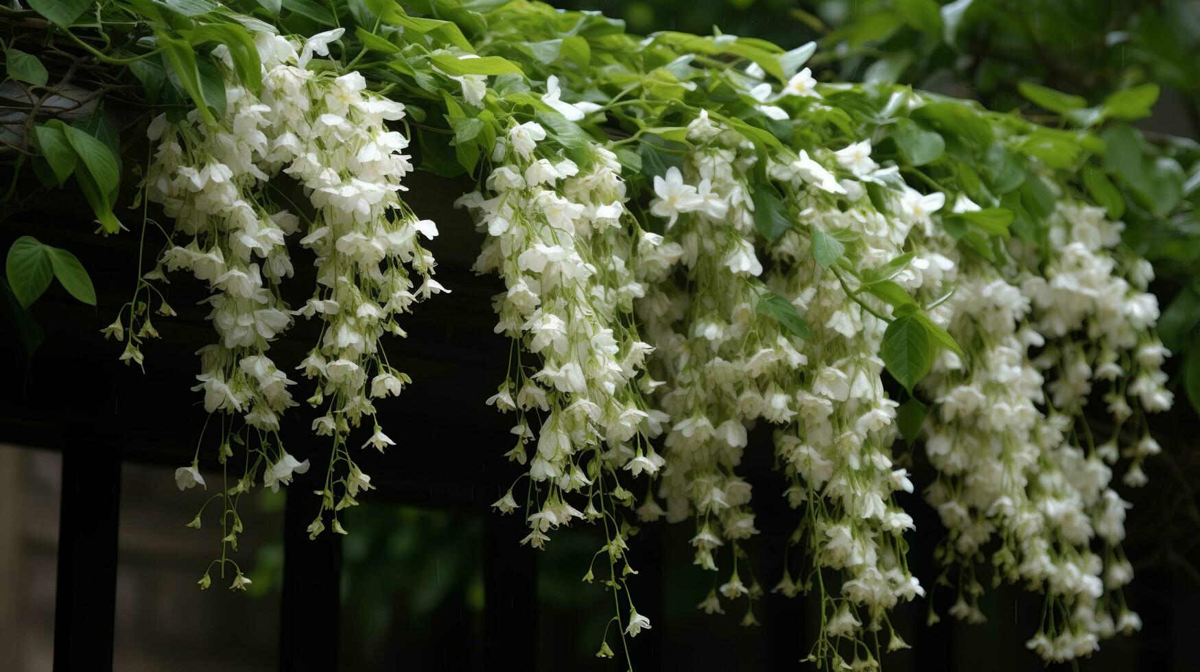 White flowers in the garden AI generated photo