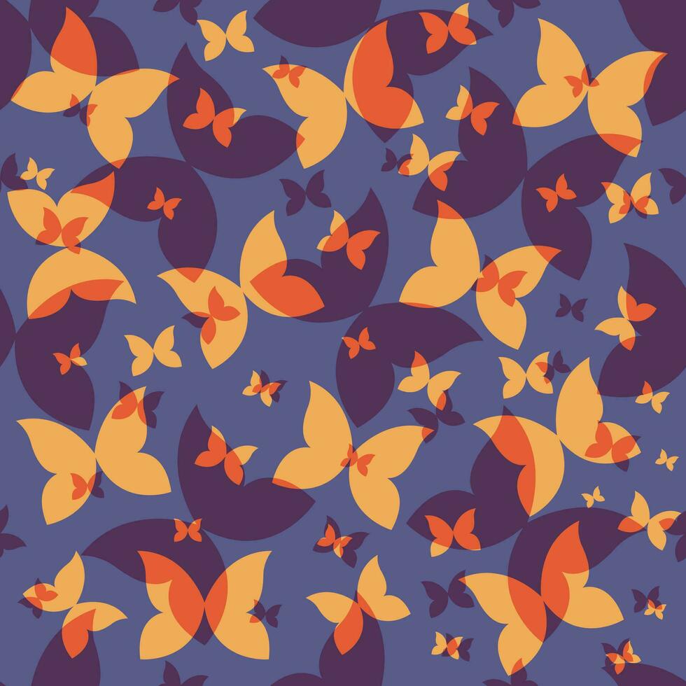 Butterfly Seamless Pattern with Risograph Style Trends for Printing Needs, Wallpaper Background vector