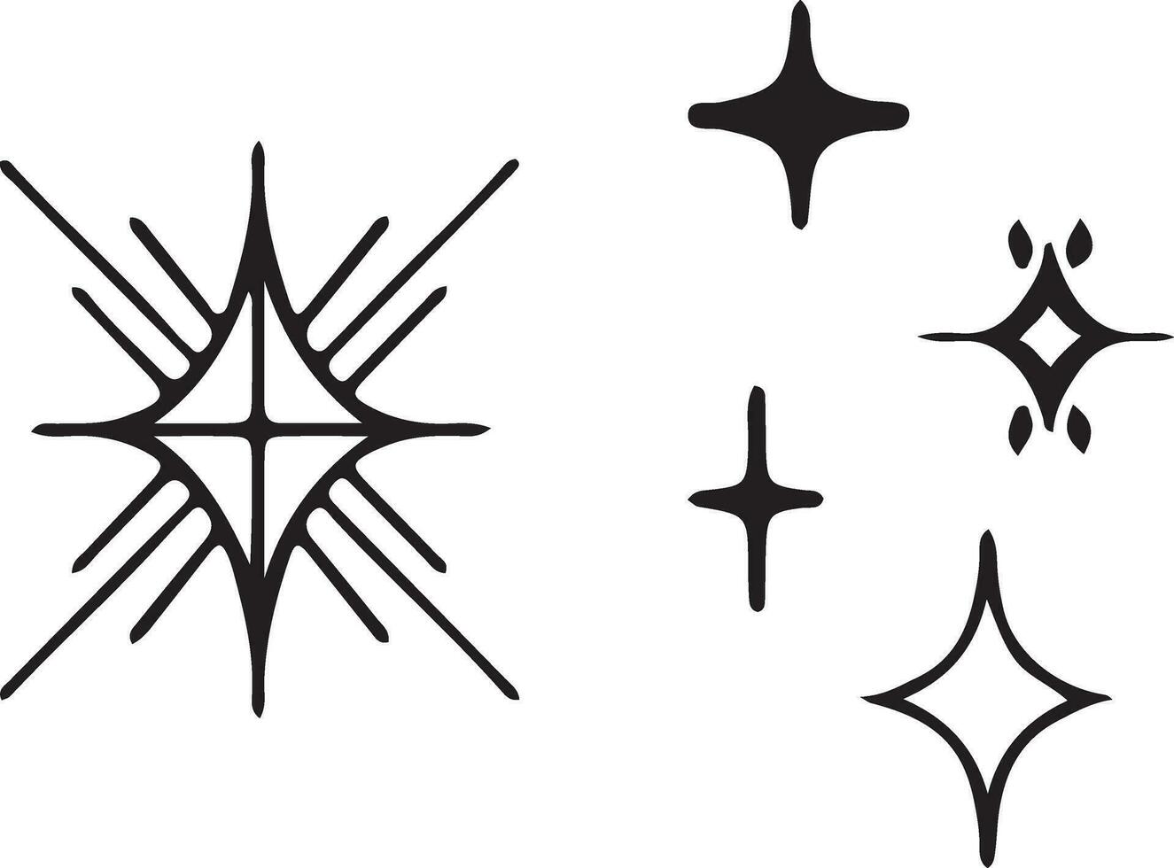 Vector illustration of a star. Geometric elements of the star line art. The magical elements of the star.