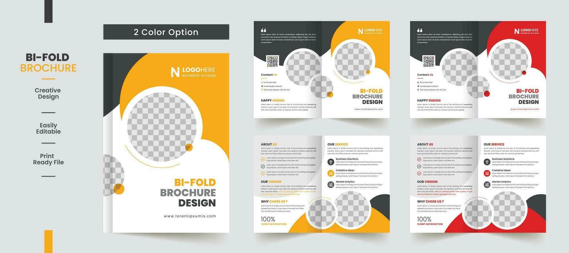 Clean Corporate bifold brochure template premium style with modern style and clean concept use for business proposal and business profile vector