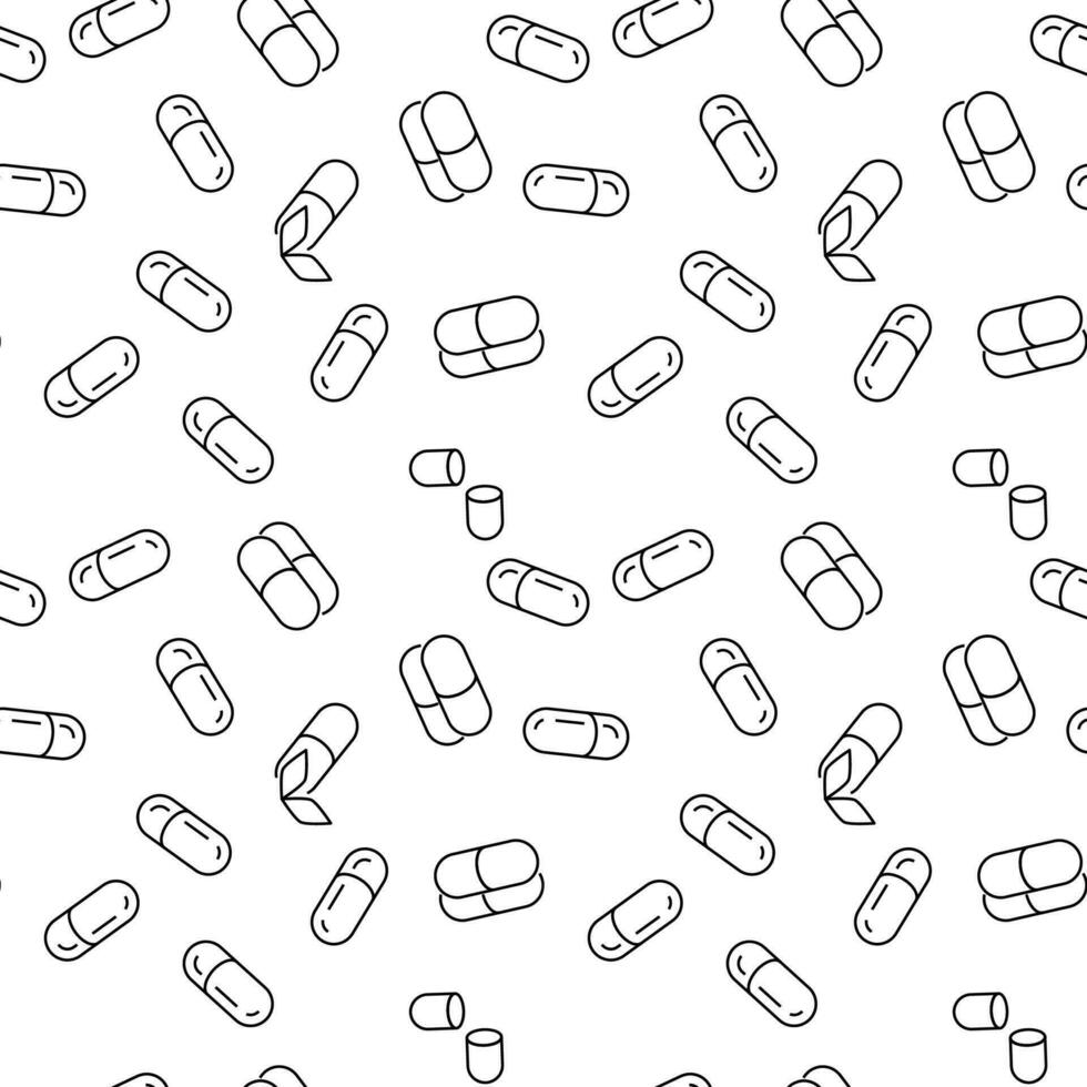 Pills for Treatment Seamless Pattern for Printing and Wrapping vector