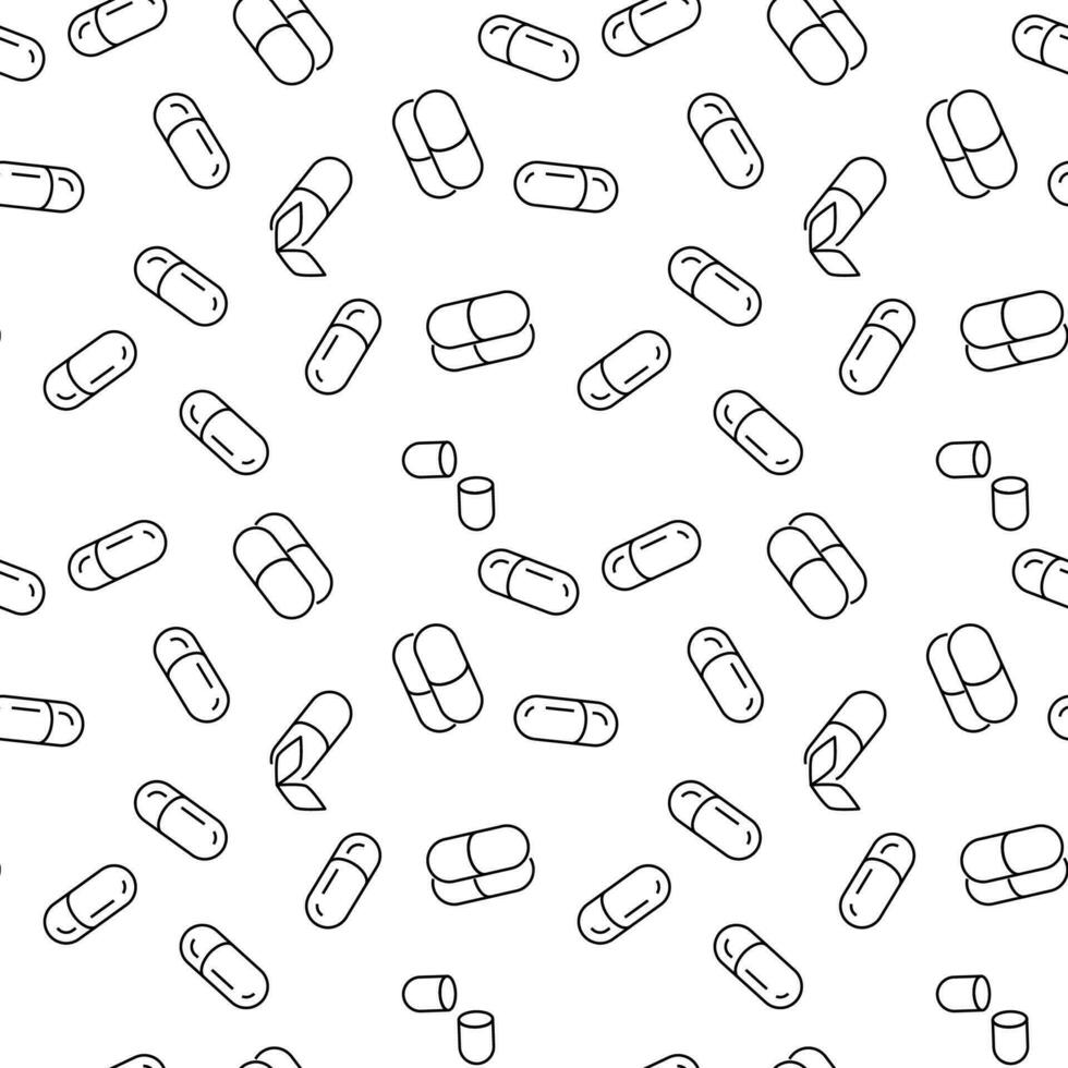 Pills for Treatment Seamless Pattern for Printing and Wrapping vector